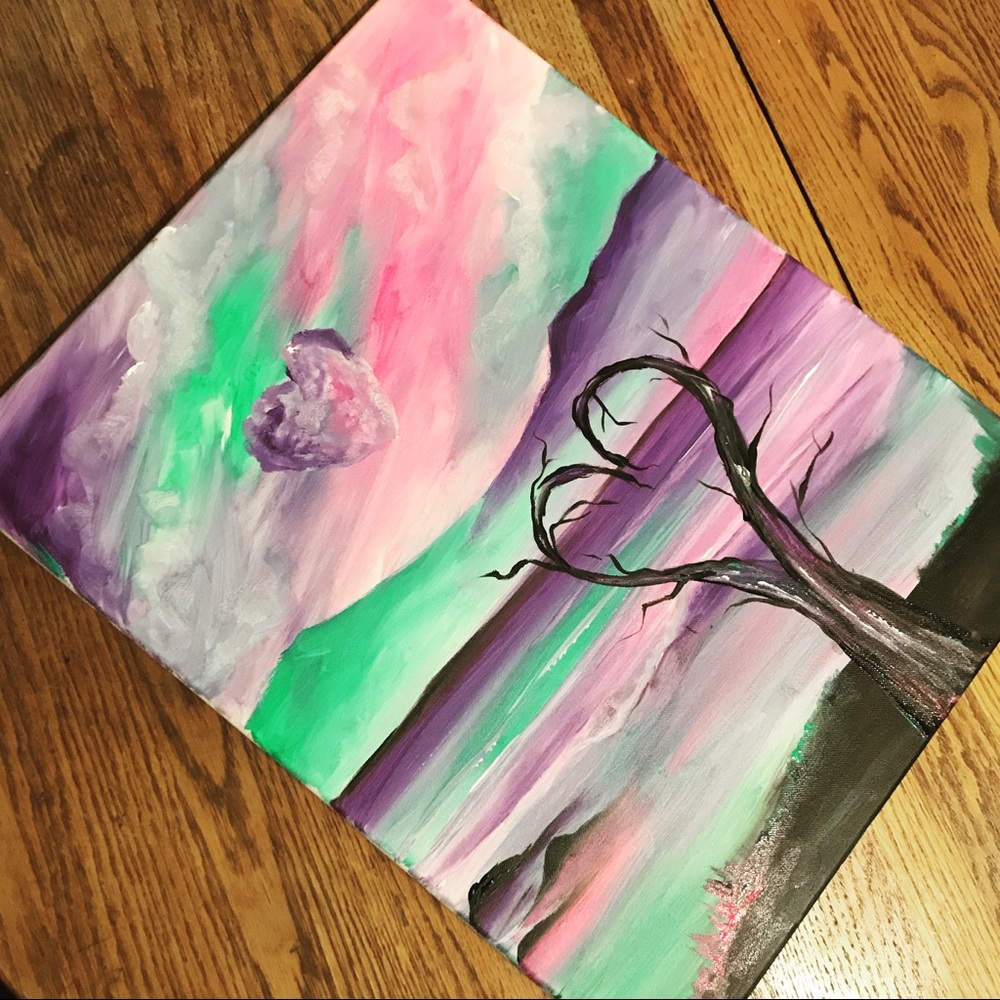 Heart tree Painting on canvas 16x20
